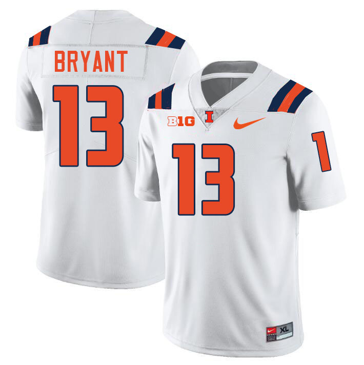 #13 Pat Bryant Illinois Fighting Illini Football Jersey,Uniforms-White